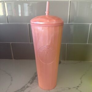 Starbucks Blush Pink Tumbler with Lid and Straw